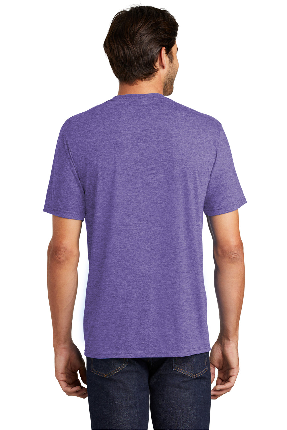 District DM130 Mens Perfect Tri Short Sleeve Crewneck T-Shirt Purple Frost Back