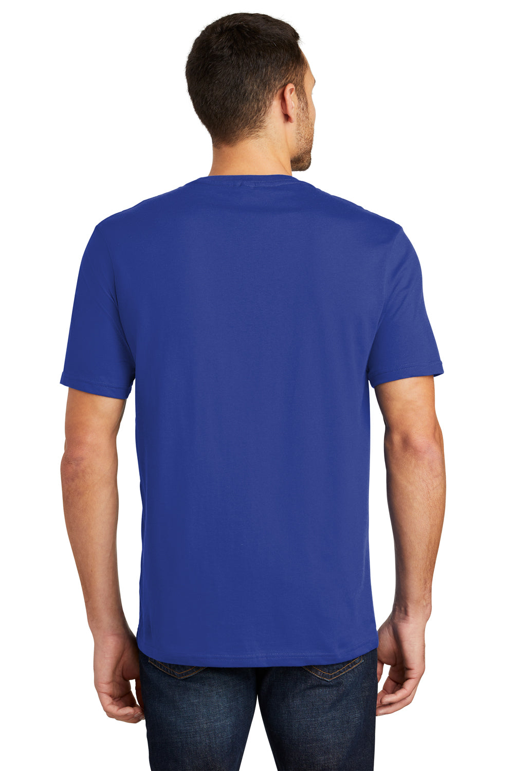 District DT104 Mens Perfect Weight Short Sleeve Crewneck T-Shirt Royal Blue Back