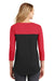 District DT2700 Womens Rally 3/4 Sleeve Wide Neck T-Shirt Black/Red Back