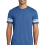 District Mens Game Short Sleeve Crewneck T-Shirt - Heather True Royal Blue/White