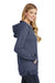 District DT456 Womens Perfect French Terry Full Zip Hooded Sweatshirt Hoodie Navy Blue Side