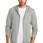 District Mens Medal Full Zip Hooded Sweatshirt Hoodie - Light Grey