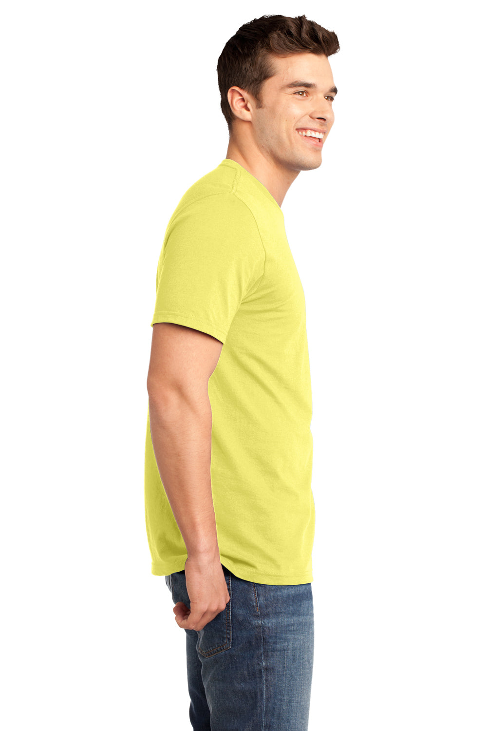 District DT6000 Mens Very Important Short Sleeve Crewneck T-Shirt Lemon Yellow Side