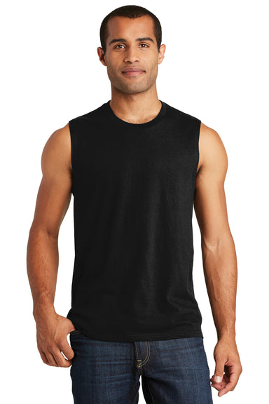 District DT6300 Mens Very Important Muscle Tank Top Black Front