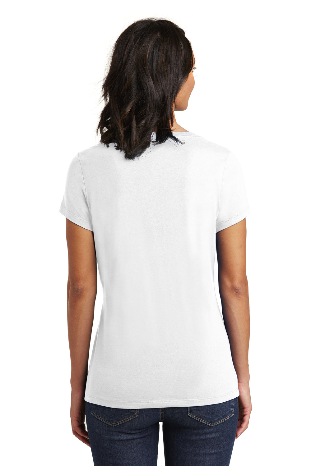 District DT6503 Womens Very Important Short Sleeve V-Neck T-Shirt White Back
