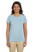 Econscious EC3000 Womens Heather Sueded Short Sleeve Crewneck T-Shirt Sky Blue Front