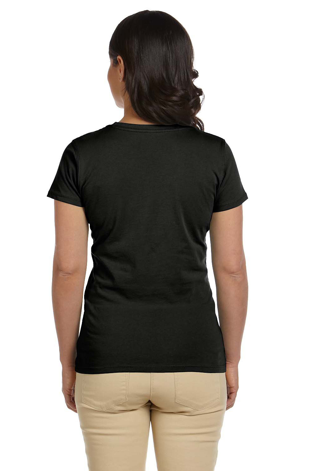 Econscious EC3000 Womens Heather Sueded Short Sleeve Crewneck T-Shirt Black Back