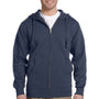 Econscious Mens Full Zip Hooded Sweatshirt Hoodie - Pacific Blue