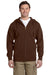Econscious EC5650 Mens Full Zip Hooded Sweatshirt Hoodie Earth Brown Front