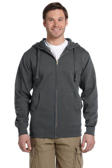 Econscious EC5650 Mens Full Zip Hooded Sweatshirt Hoodie Charcoal Grey Front