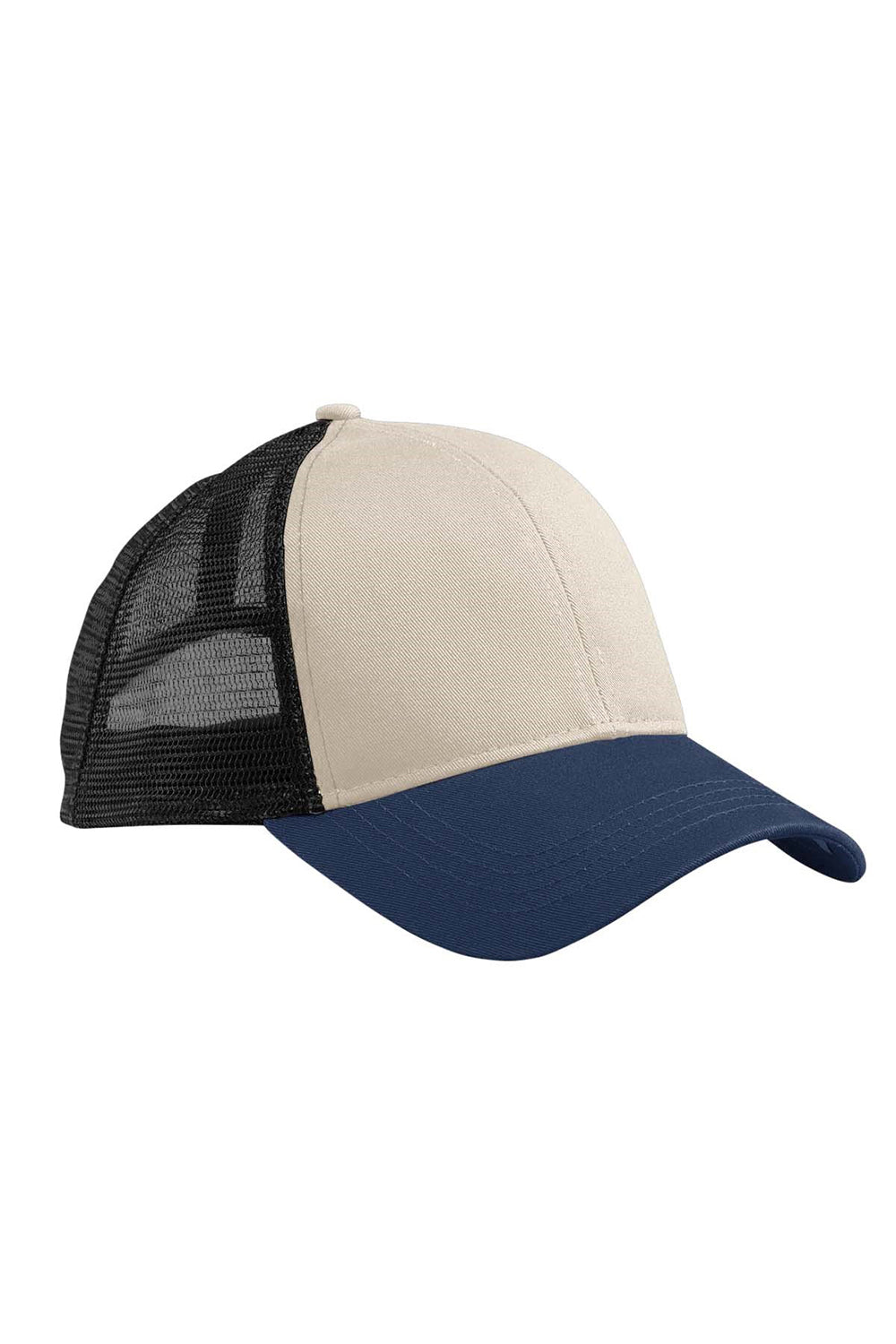 Econscious EC7070 Mens Adjustable Trucker Hat Oyester/Pacific Blue/Black Front