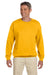 Gildan G180 Mens Fleece Crewneck Sweatshirt Gold Front