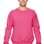 Gildan Mens Pill Resistant Fleece Crewneck Sweatshirt - Safety Pink