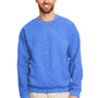 Gildan Mens Pill Resistant Fleece Crewneck Sweatshirt - Heather Royal Blue