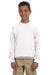 Gildan G180B Youth Fleece Crewneck Sweatshirt White Front