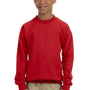 Gildan Youth Pill Resistant Fleece Crewneck Sweatshirt - Red
