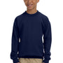 Gildan Youth Pill Resistant Fleece Crewneck Sweatshirt - Navy Blue