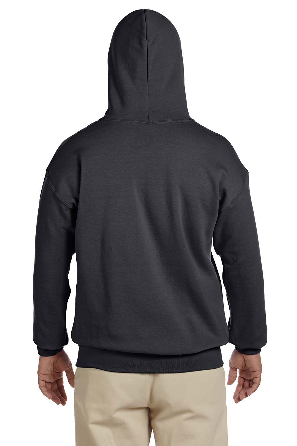 Gildan G185 Mens Hooded Sweatshirt Hoodie Charcoal Grey Back