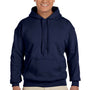 Gildan Mens Pill Resistant Hooded Sweatshirt Hoodie - Navy Blue