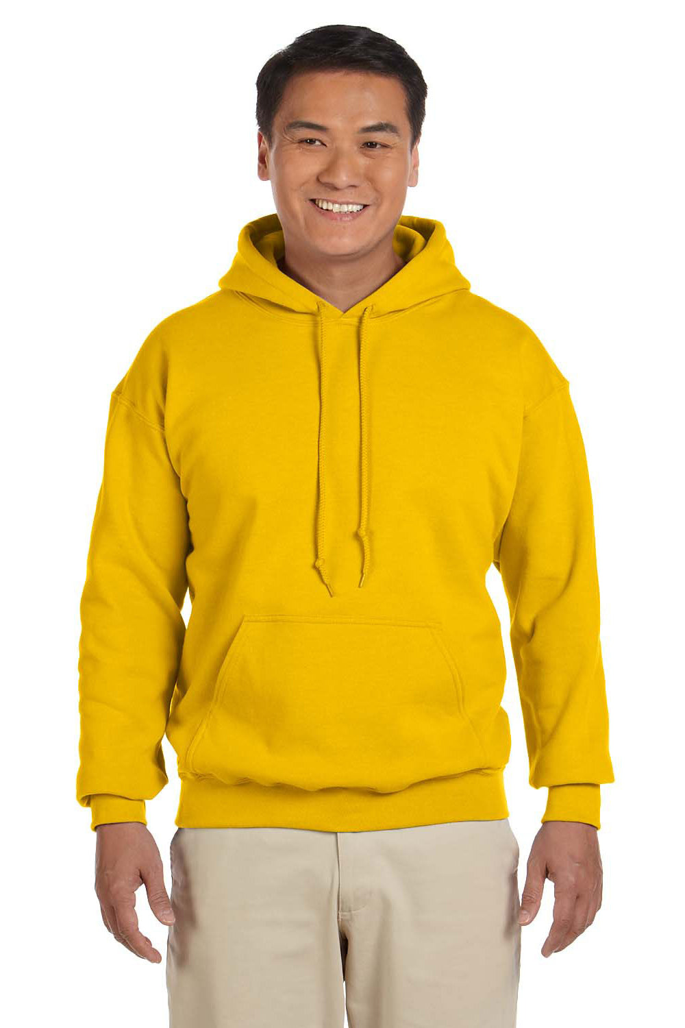 Gildan G185 Mens Hooded Sweatshirt Hoodie Gold Front