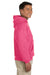 Gildan G185 Mens Hooded Sweatshirt Hoodie Safety Pink Side