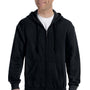 Gildan Mens Pill Resistant Full Zip Hooded Sweatshirt Hoodie - Black