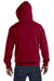 Gildan G186 Mens Full Zip Hooded Sweatshirt Hoodie Cardinal Red Back