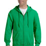Gildan Mens Pill Resistant Full Zip Hooded Sweatshirt Hoodie - Irish Green