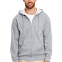 Gildan Mens Pill Resistant Full Zip Hooded Sweatshirt Hoodie - Heather Graphite Grey