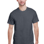 Gildan Mens Ultra Short Sleeve Crewneck T-Shirt - Heather Dark Grey