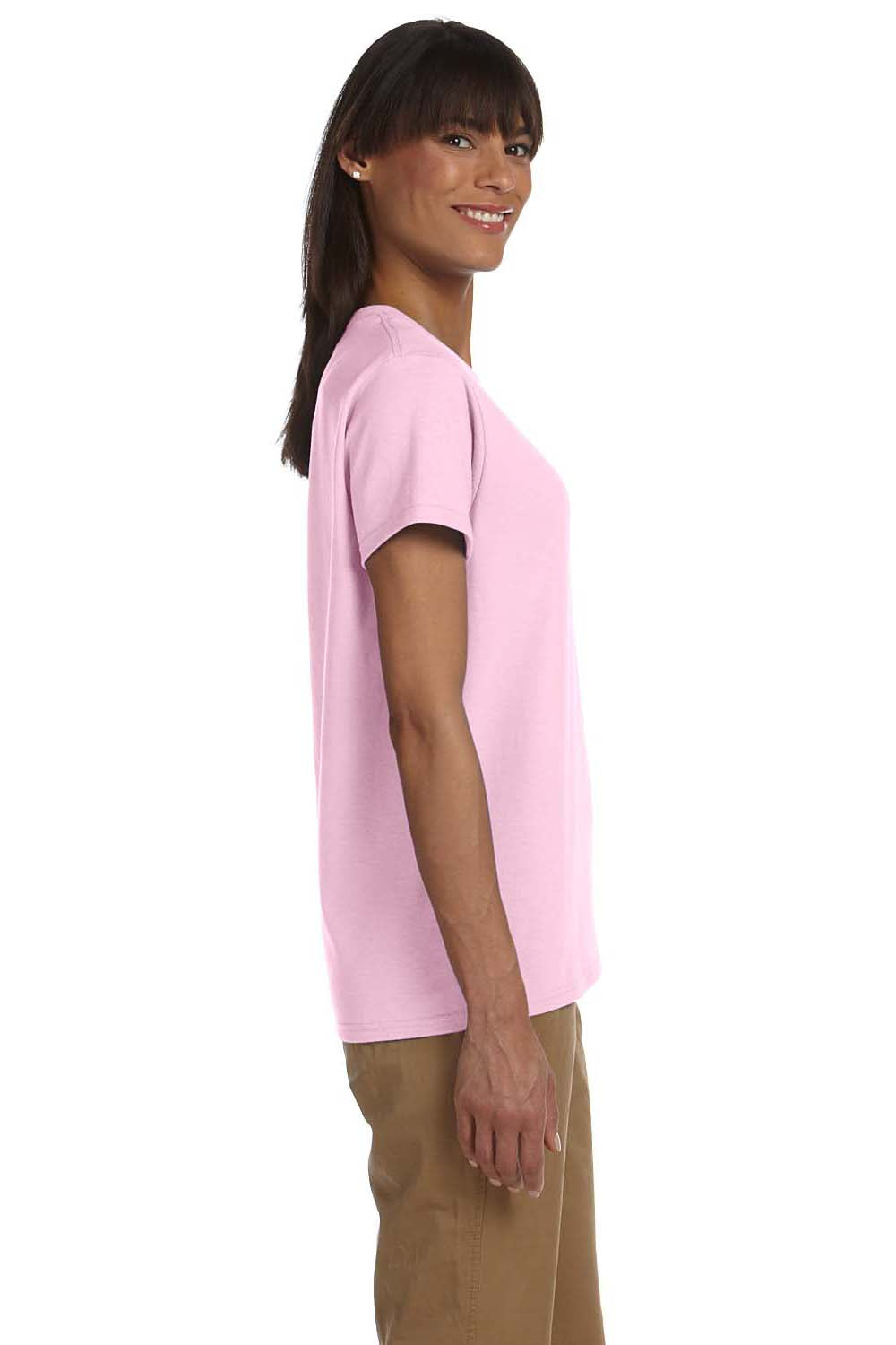 Gildan G200L Womens Ultra Short Sleeve Crewneck T-Shirt Light Pink Side