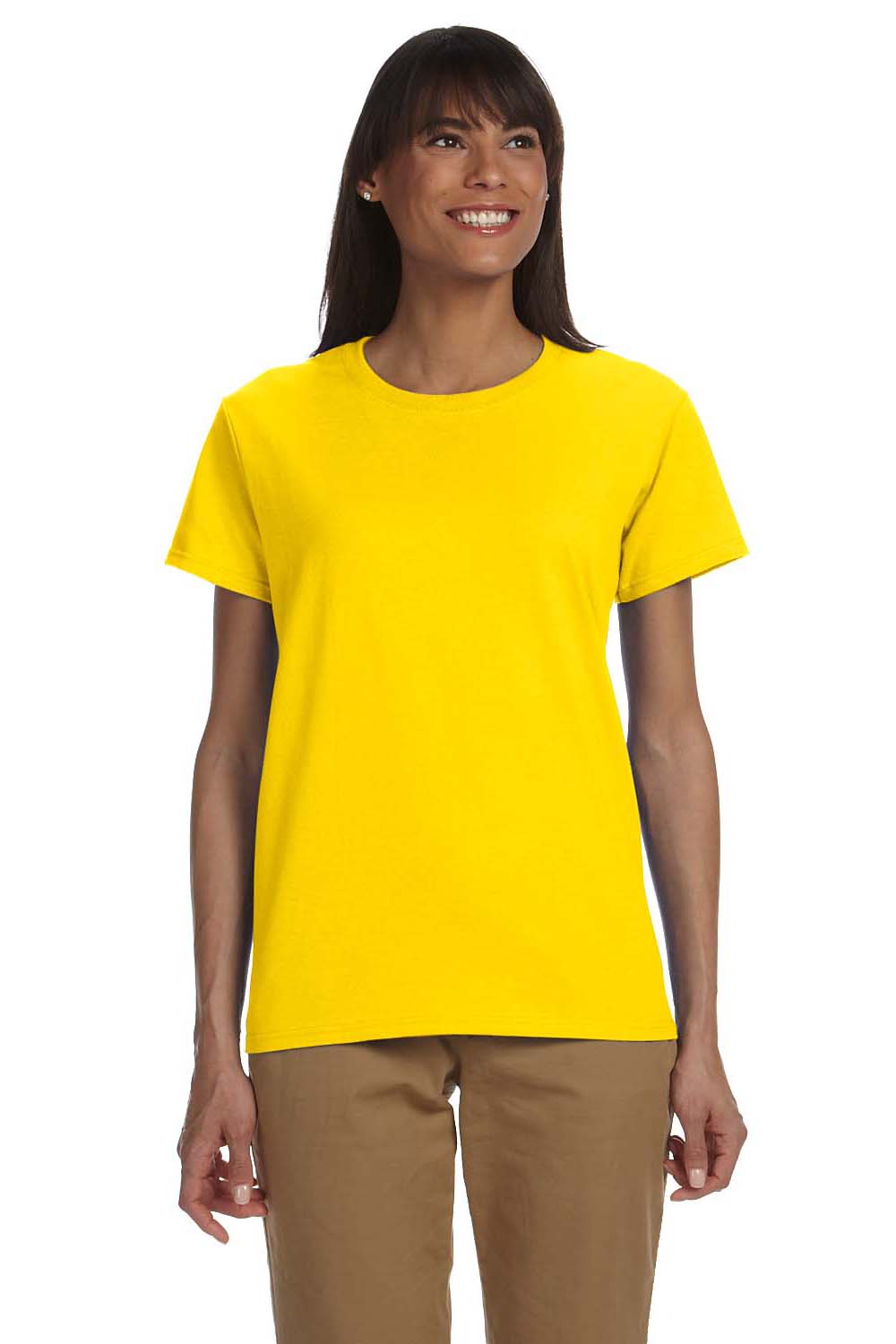 Gildan G200L Womens Ultra Short Sleeve Crewneck T-Shirt Daisy Yellow Front