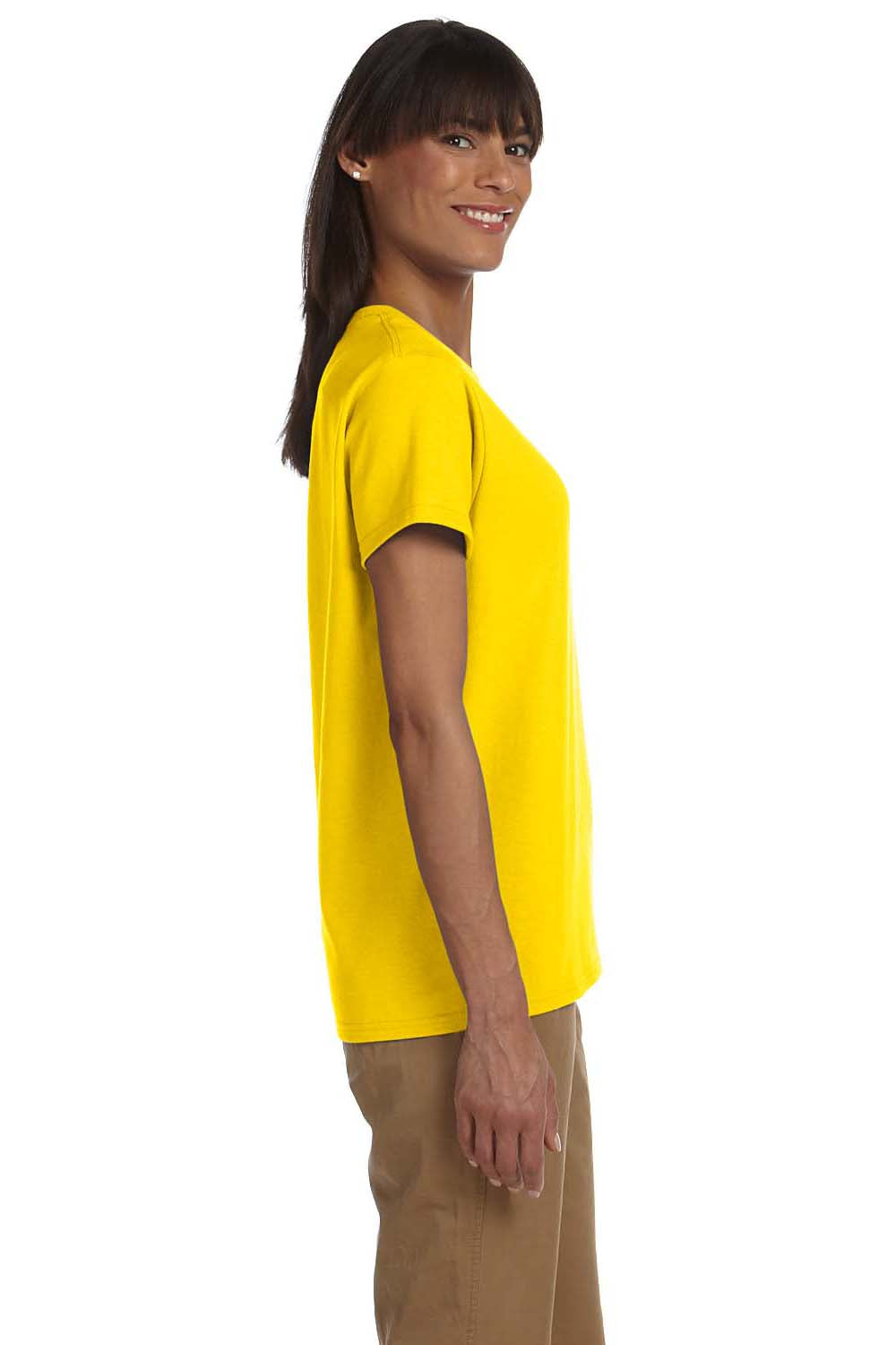 Gildan G200L Womens Ultra Short Sleeve Crewneck T-Shirt Daisy Yellow Side