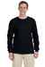 Gildan G240 Mens Ultra Long Sleeve Crewneck T-Shirt Black Front