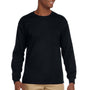 Gildan Mens Ultra Long Sleeve Crewneck T-Shirt w/ Pocket - Black