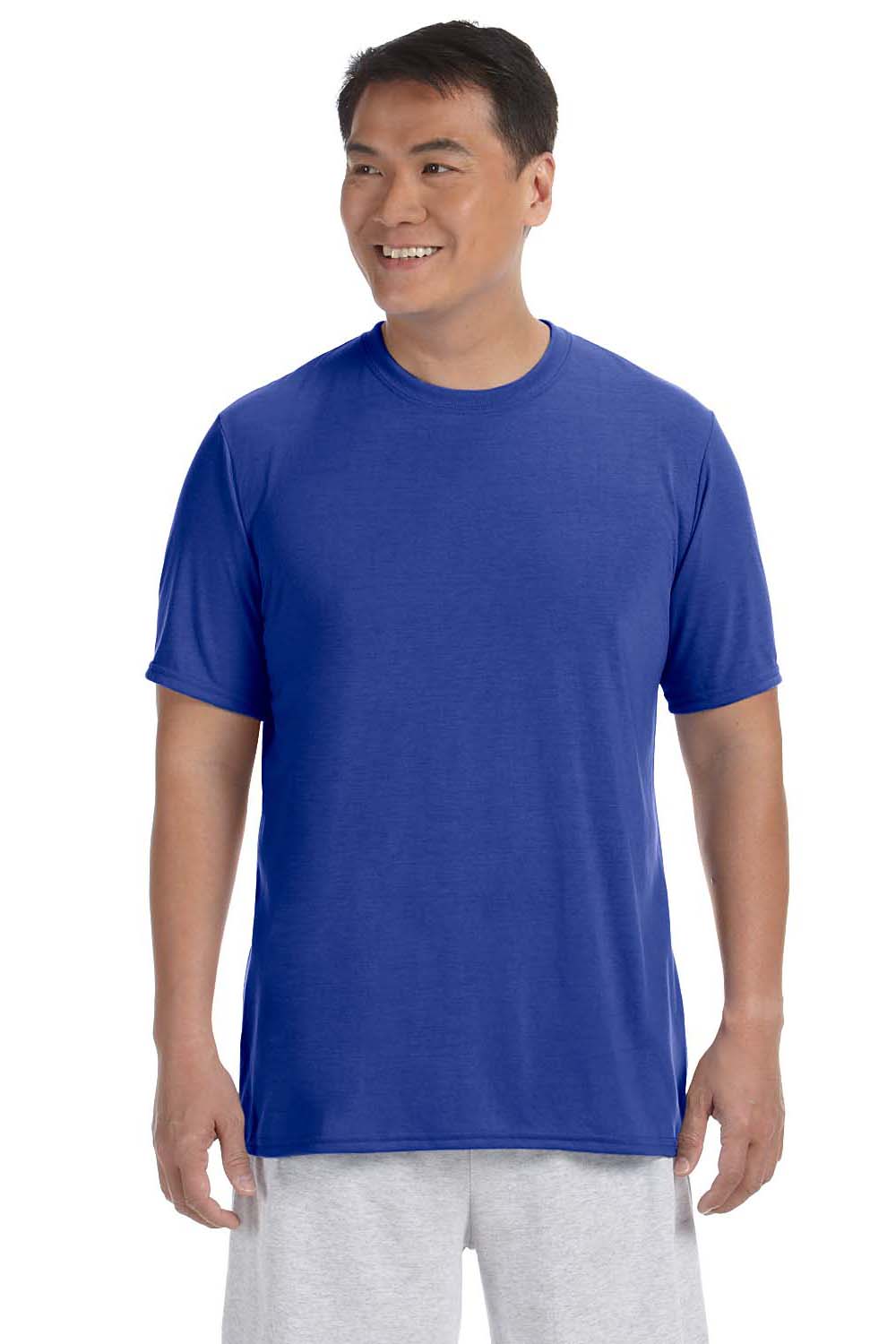 Gildan G420 Mens Performance Jersey Moisture Wicking Short Sleeve Crewneck T-Shirt Royal Blue Front