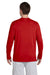Gildan G424 Mens Performance Jersey Moisture Wicking Long Sleeve Crewneck T-Shirt Red Back