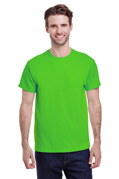Gildan G500 Mens Short Sleeve Crewneck T-Shirt Lime Green Front