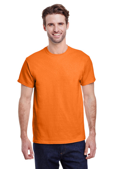Gildan G500 Mens Short Sleeve Crewneck T-Shirt Safety Orange Front