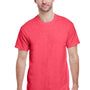 Gildan Mens Short Sleeve Crewneck T-Shirt - Heather Red