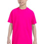 Gildan Youth Short Sleeve Crewneck T-Shirt - Heliconia Pink