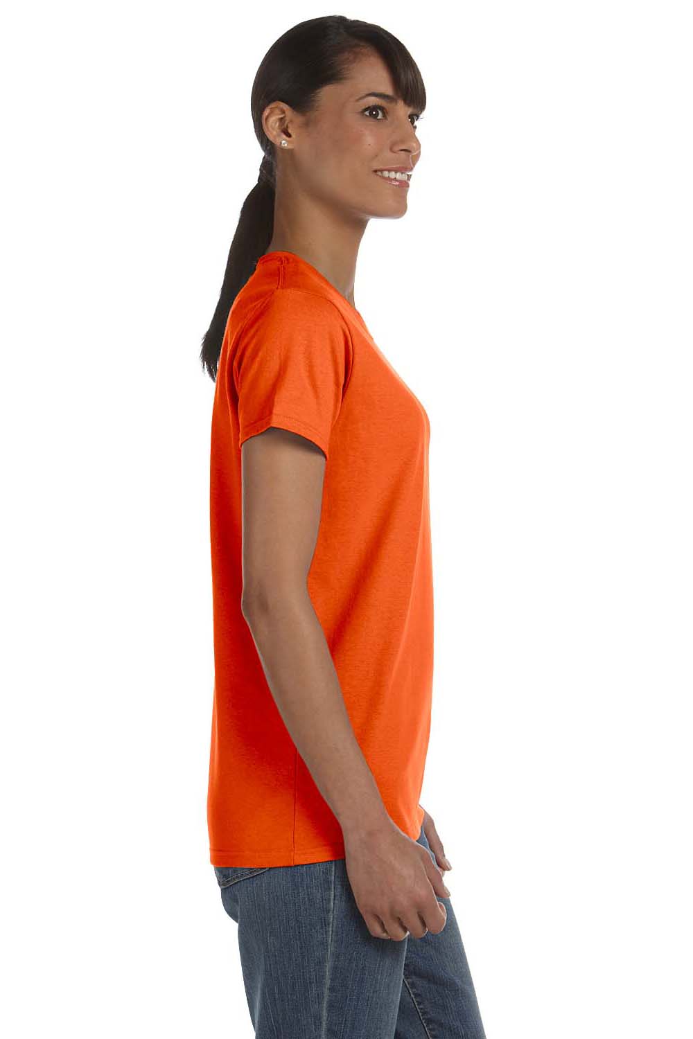 Gildan G500L Womens Short Sleeve Crewneck T-Shirt Orange Side