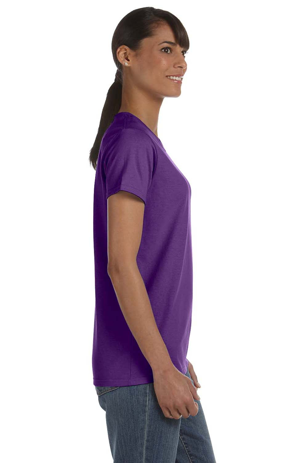 Gildan G500L Womens Short Sleeve Crewneck T-Shirt Purple Side