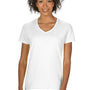 Gildan Womens Short Sleeve V-Neck T-Shirt - White