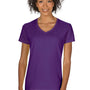 Gildan Womens Short Sleeve V-Neck T-Shirt - Purple