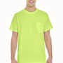 Gildan Mens Short Sleeve Crewneck T-Shirt w/ Pocket - Safety Green