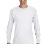 Gildan Mens Long Sleeve Crewneck T-Shirt - White