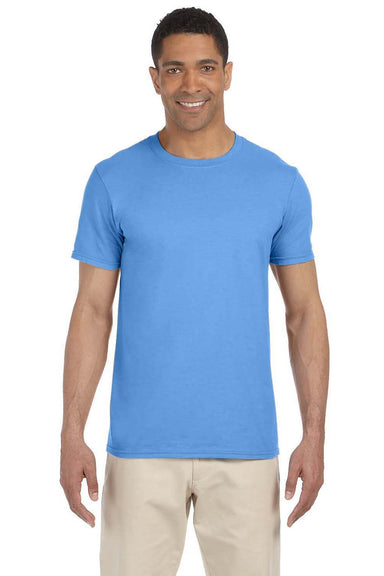 Gildan G640 Mens Softstyle Short Sleeve Crewneck T-Shirt Carolina Blue Front