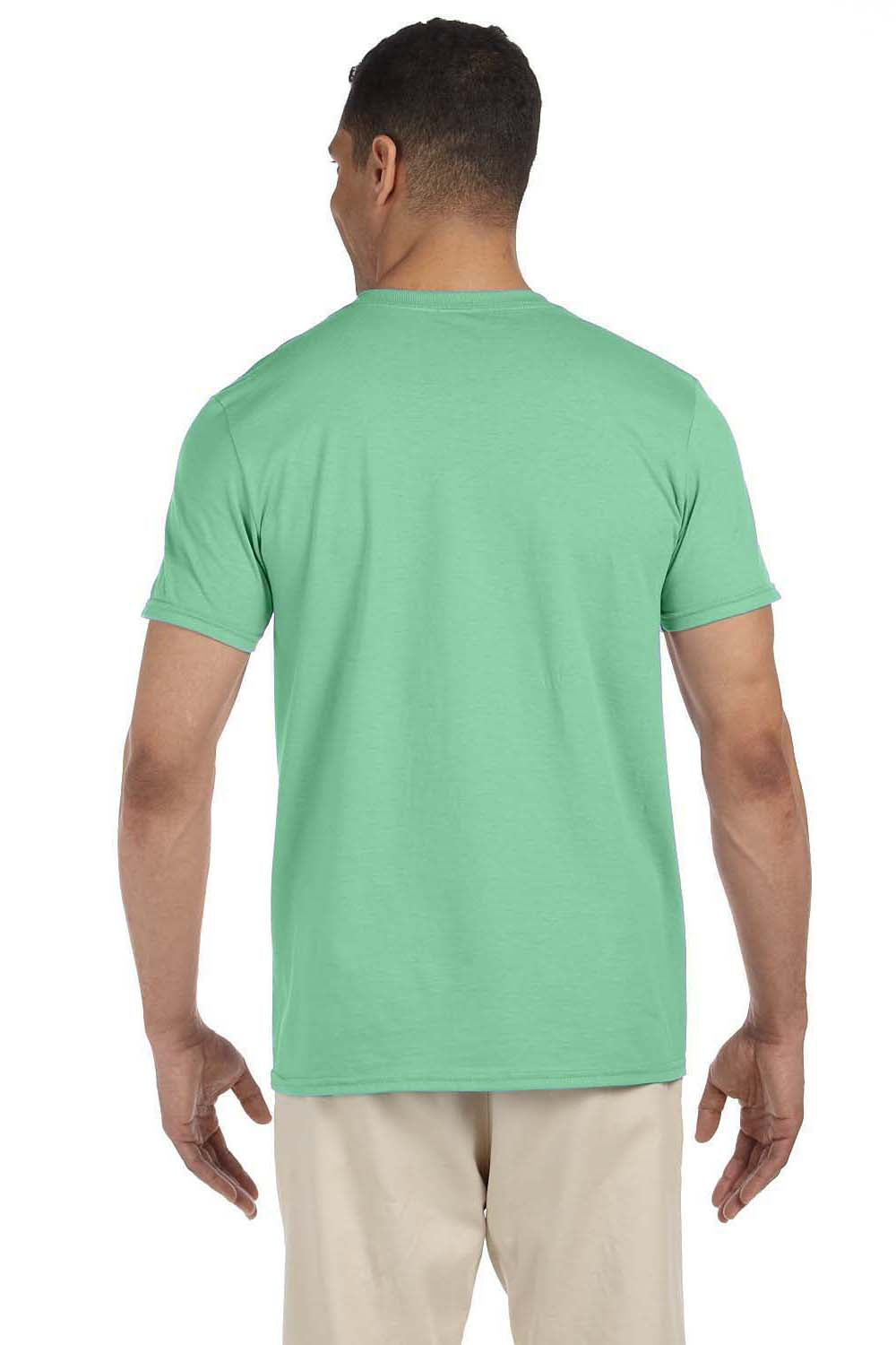 Gildan G640 Mens Softstyle Short Sleeve Crewneck T-Shirt Mint Green Back