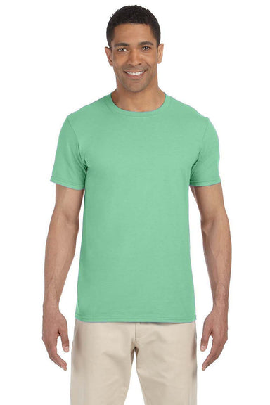 Gildan G640 Mens Softstyle Short Sleeve Crewneck T-Shirt Mint Green Front